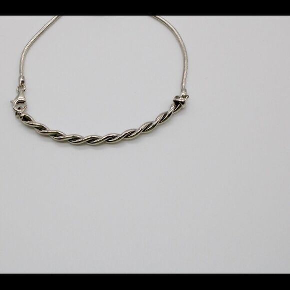 New, Sterling Silver Adjustable Twisted Bar Reflection Bead Bracelet - Picture 9 of 9